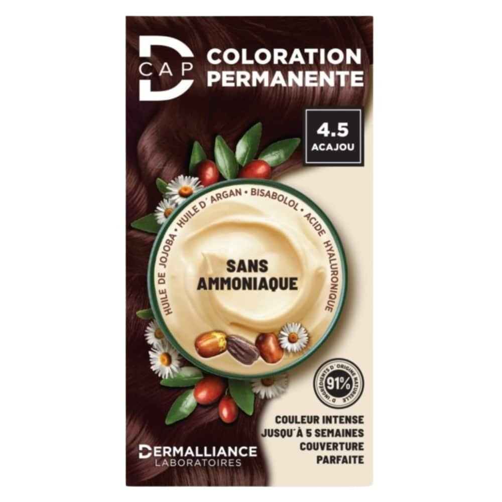 dermalliance-d-cap-coloration-cheveux-permanente-45-acajou.jpg DERMALLIANCE – D-Cap Coloration Cheveux Permanente – 4.5 Acajou - الصورة 1