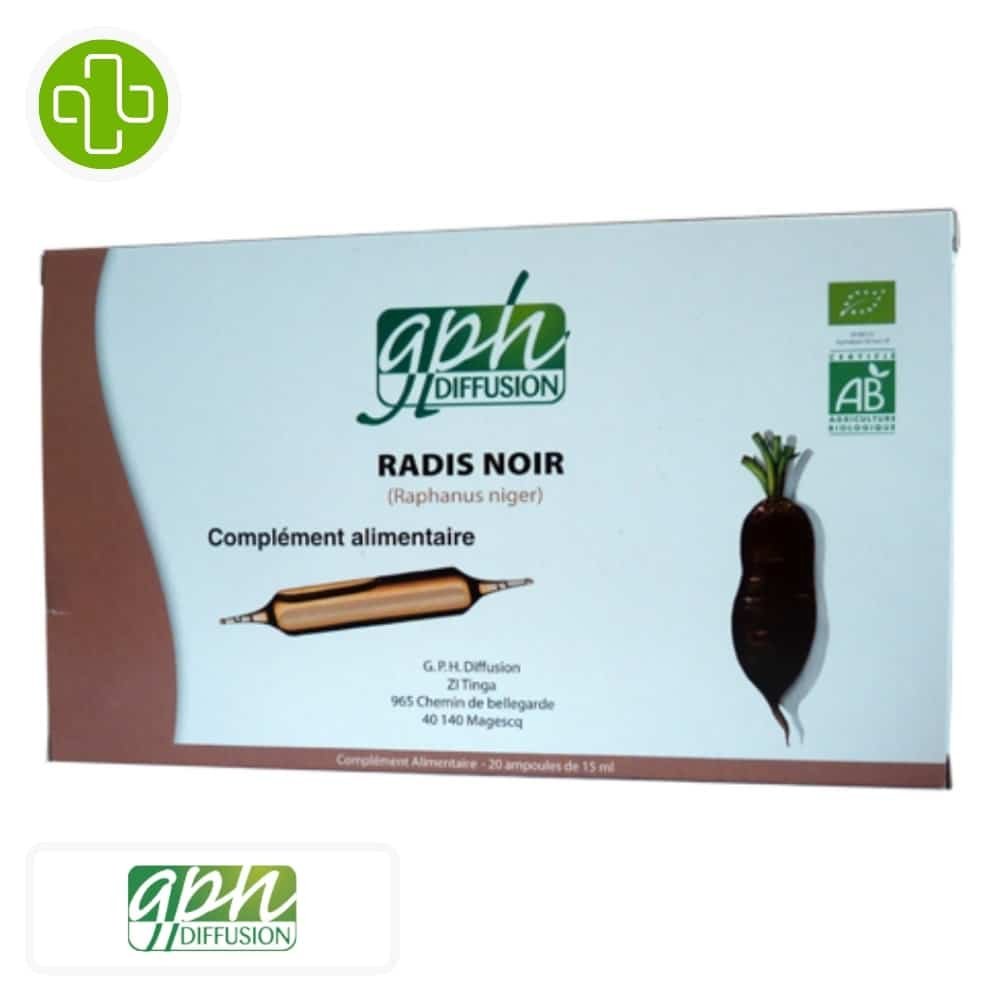 gph-diffusion-radis-noir-ampoules-20x15ml.jpg GPH DIFFUSION – Radis Noir Ampoules – 20x – 15ml - الصورة 1