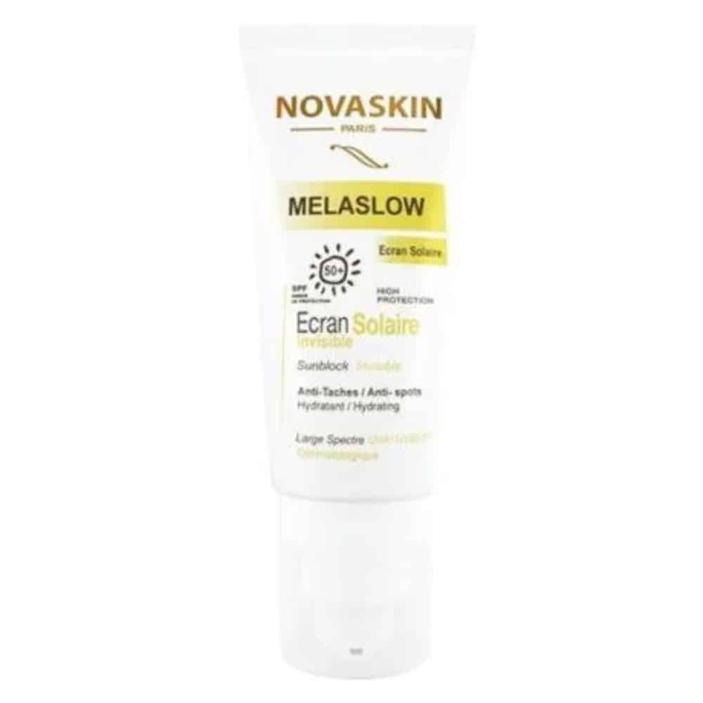 novaskin-melaslow-ecran-solaire-anti-taches-spf50-50ml.jpg NOVASKIN – Melaslow Ecran Solaire Anti-Taches SPF50+ – 50ml - الصورة 1